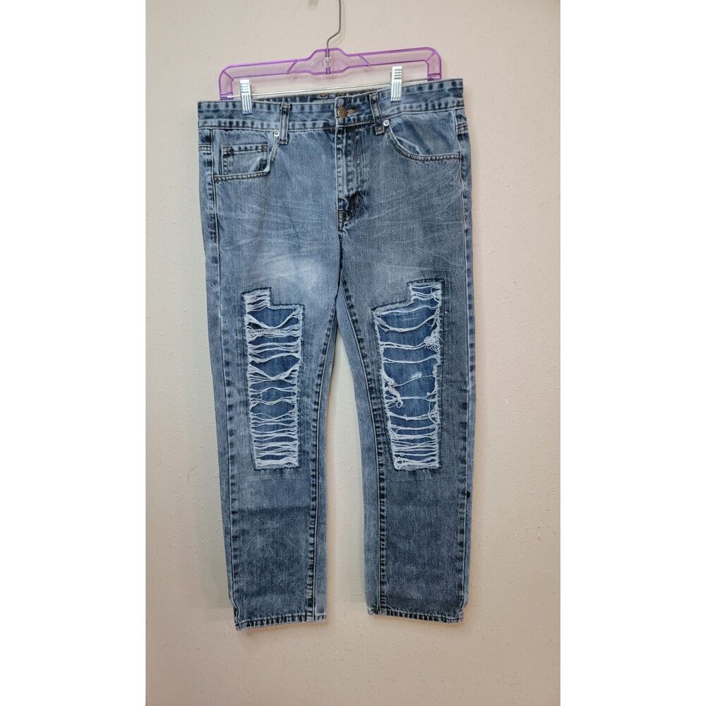Men's Distressed Blue Jeans - 32x30